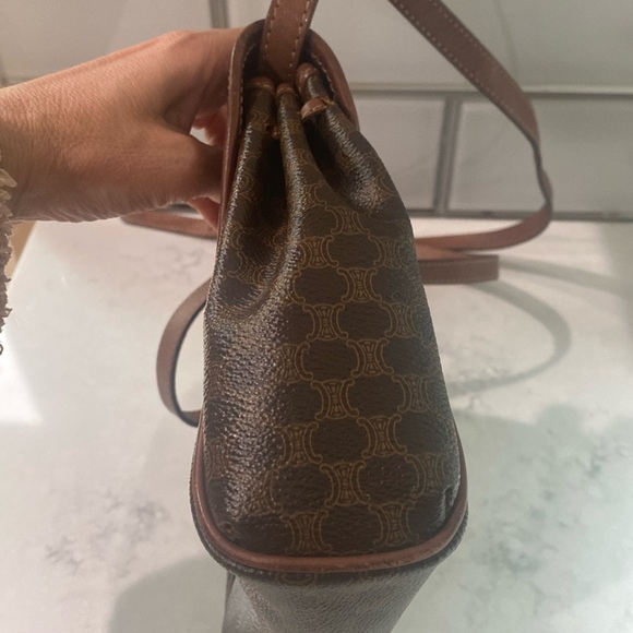 AS IS - CELINE Macadam Canvas Bag PVC Brown Authentic - Picture 10 of 16